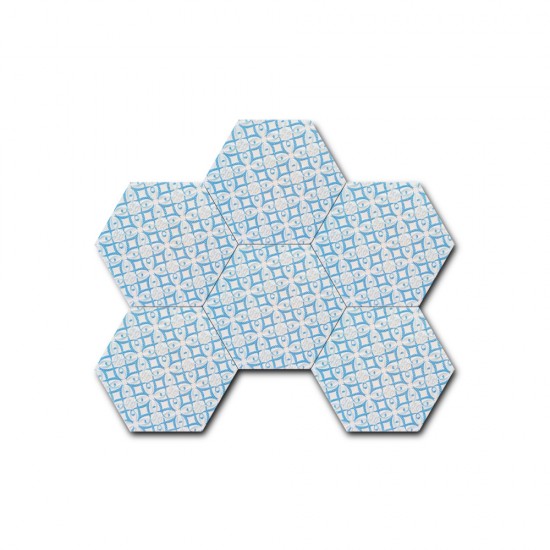 Mosaic - Hexagon Blue White EYR603