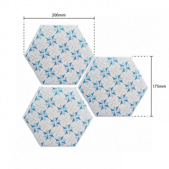 Mosaic - Hexagon Blue White EYR604