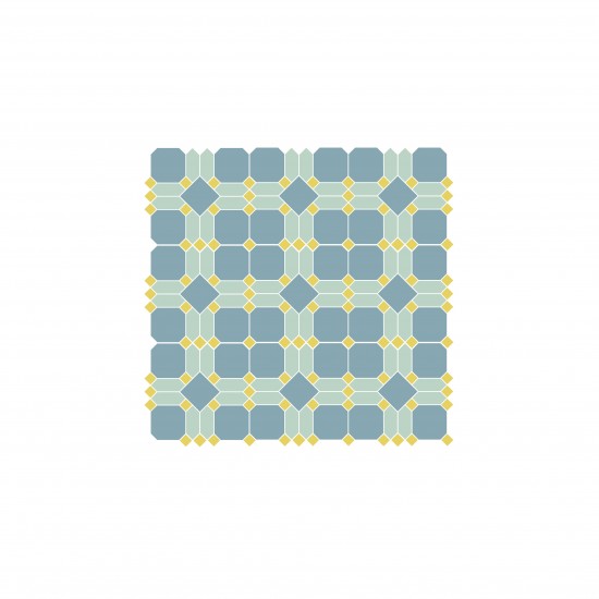 Pattern Matt Tile - 300x300mm Portree Blue