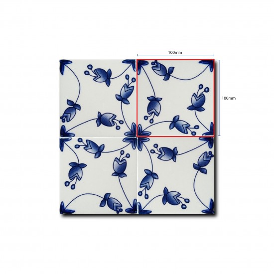 Pattern Tile - Blue White QH1007